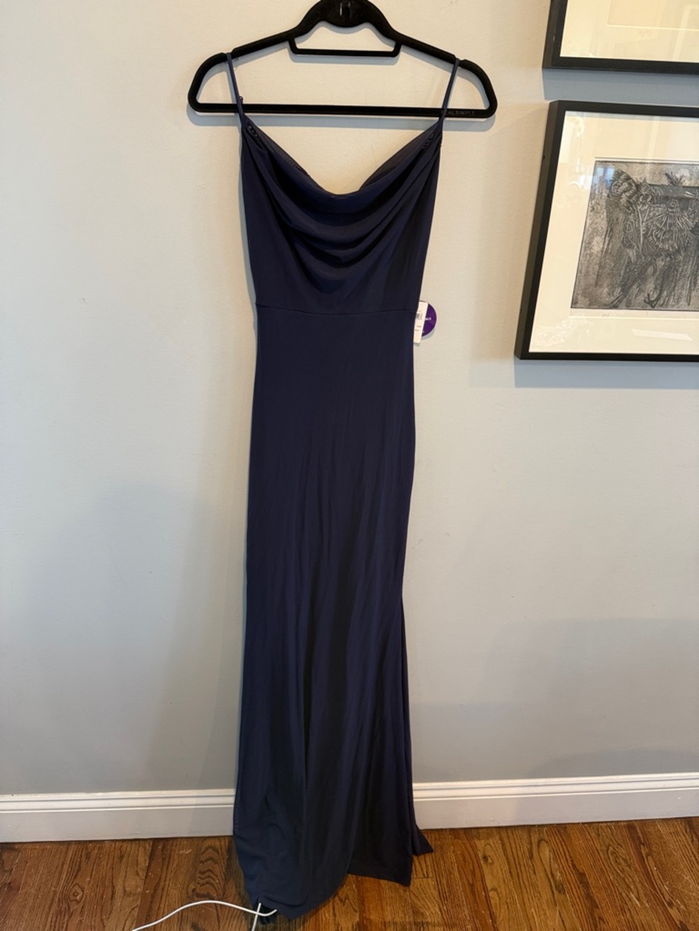 Windsor Navy Cowl Neck Maxi Dress